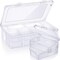 12-Pack Small Clear Plastic Bead Storage Containers – Transparent Boxes with Hinged Lids for Jewelry, Diamonds, Small Items & DIY Craft Accessories (3.35" x 2.17" x 1")